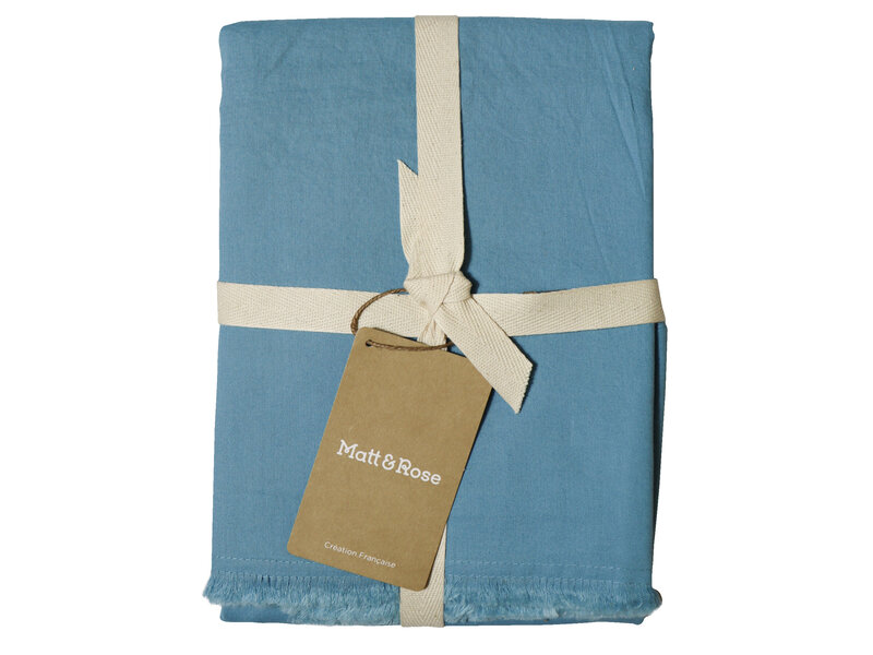 Matt & Rose Lot de Taies d'Oreiller Bleu Glace - 65 x 65 cm - Coton Lavé