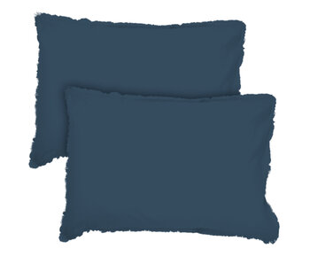 Matt & Rose Set Pillowcases Dark Blue 50 x 70 cm Washed Cotton