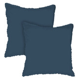 Matt & Rose Lot de Taies d'Oreiller Bleu Foncé - 65 x 65 cm - Coton Lavé