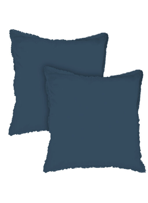 Matt & Rose Set Kussenslopen Donkerblauw 65 x 65 cm Gewassen Katoen