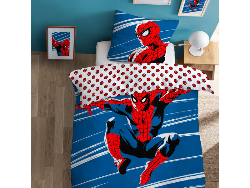 SpiderMan Housse de couette Anniversaire - Simple - 140 x 200 cm - Coton