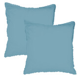 Matt & Rose Bettbezug Eisblau - Lits Jumeaux - 240 x 220 + 2x 65 x 65 cm - Gewaschene Baumwolle