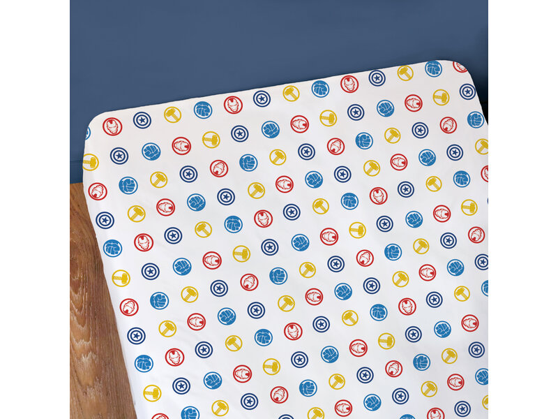 Marvel Avengers Drap housse Team - Simple - 90 x 190/200 cm - Coton