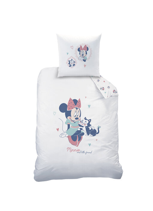 Disney Minnie Mouse Bettbezug Little Friend 140 x 200 + 63 x 63 cm Baumwolle