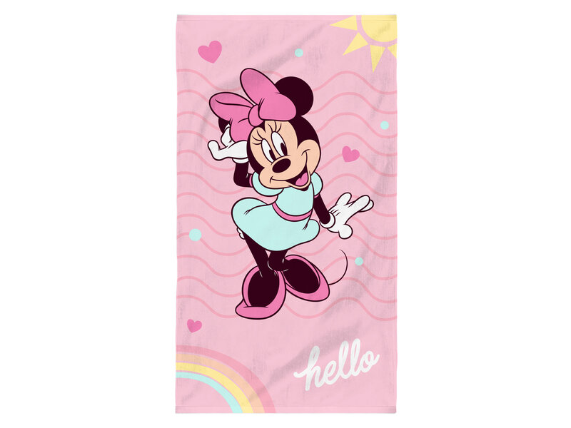 Disney Minnie Mouse Serviette de plage Hello - 70 x 120 cm - Coton