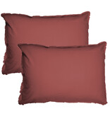 Matt & Rose Parure Taies d'oreiller Rouge Bordeaux - 50 x 70 cm - Coton lavé