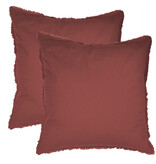 Matt & Rose Set Kussenslopen Bordeaux Rood - 65 x 65 cm - Gewassen Katoen