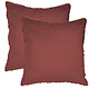 Parure Taies d'oreiller Rouge Bordeaux 65 x 65 cm Coton lavé