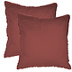 Set Kussenslopen Bordeaux Rood 65 x 65 cm Gewassen Katoen