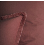 Matt & Rose Parure Taies d'oreiller Rouge Bordeaux - 65 x 65 cm - Coton lavé