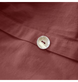 Matt & Rose Dekbedovertrek Bordeaux rood - Lits Jumeaux - 240 x 220 + 2x 65 x 65 cm - Gewassen katoen