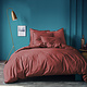 Dekbedovertrek Bordeaux rood 260 x 240 + 65 x 65 Gewassen katoen