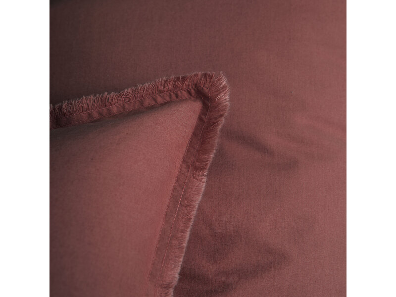 Matt & Rose Housse de couette Rouge Bordeaux - Taille hôtel - 260 x 240 + 2x 65 x 65 cm - Coton lavé