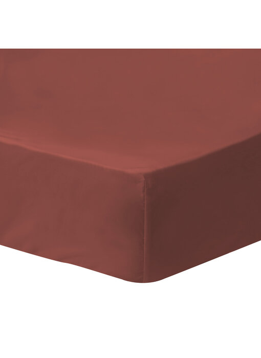 Matt & Rose Fitted sheet Bordeaux Red 140 x 190/200 cm Washed Cotton