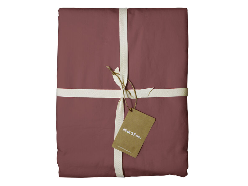 Matt & Rose Fitted sheet Bordeaux Red - Double - 140 x 190/200 cm - Washed Cotton