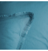 Matt & Rose Housse de couette Bleu glacier - Taille hôtel - 260 x 240 + 2x 65 x 65 cm - Coton lavé