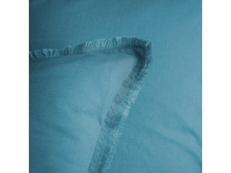 Matt & Rose Bettbezug Eisblau – Hotelgröße – 260 x 240 + 2 x 65 x 65 cm – gewaschene Baumwolle