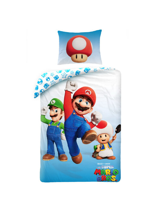 Super Mario Dekbedovertrek Toad 140 x 200 cm + 70 x 90 cm Polyester