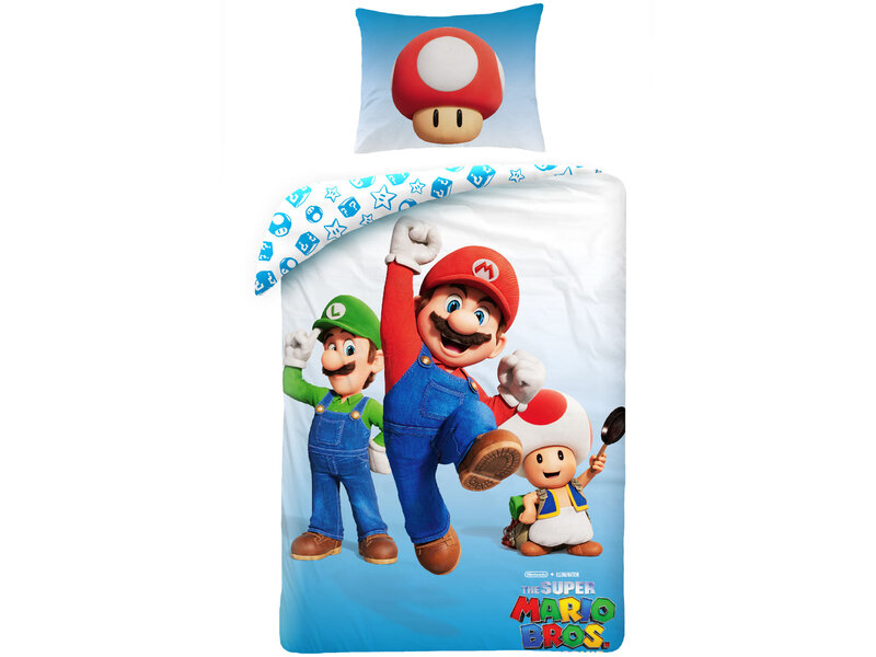 Super Mario Housse de couette Toad - Simple - 140 x 200 cm - Polyester