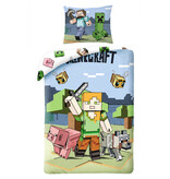 Minecraft Dekbedovertrek Farm - Eenpersoons - 140 x 200 cm - Polyester