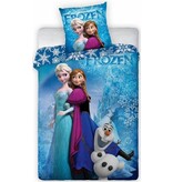 Disney Frozen Sisters - Dekbedovertrek - Eenpersoons - 135 x 200 cm / 50 x 75 cm - Blauw