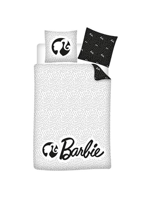 Barbie Dekbedovertrek Black White 140 x 200 / 63 x 63 cm Polyester