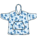 Disney Lilo & Stitch Hoodie Fleece deken, Blue Flower - Kind - One Size  (7-14 jaar) - Polyester