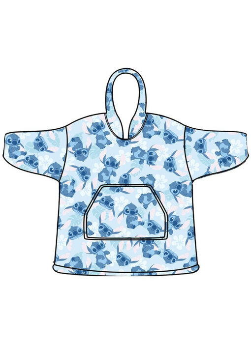 Disney Lilo & Stitch Couverture polaire à capuche Blue Flower - Enfant (7 - 14 ans) Polyester