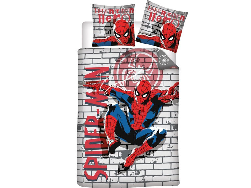 SpiderMan Housse de couette, Downtown Hero - Simple - 140 x 200 cm - Polycoton