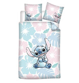 Disney Lilo & Stitch Bettbezug, Tropical Flowers – Einzelbett – 140 x 200 cm – Polycotton