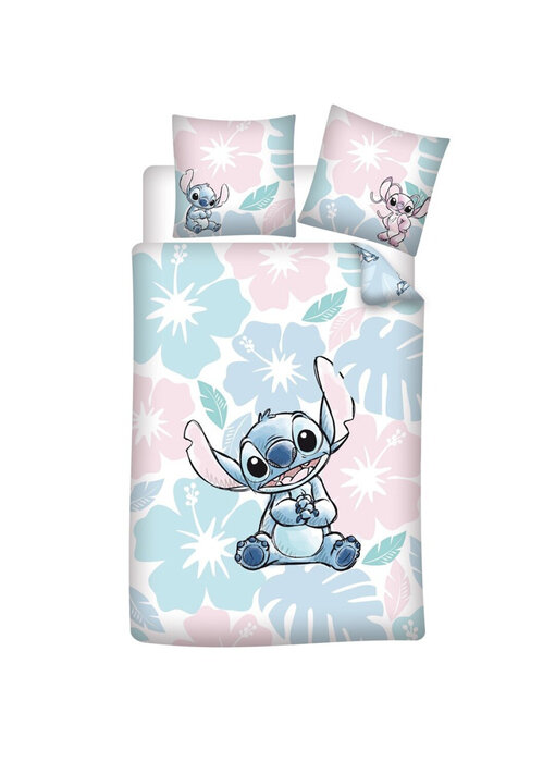 Disney Lilo & Stitch Dekbedovertrek Tropical Flowers 140 x 200 + 63 x 63 Polykatoen