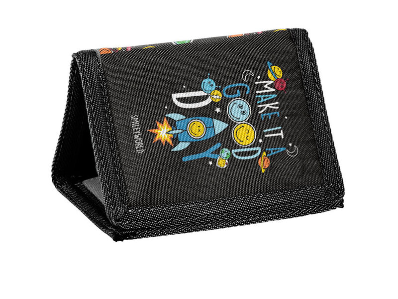 Smiley Wallet, Good Day - 12 x 8.5 x 1 cm - Polyester