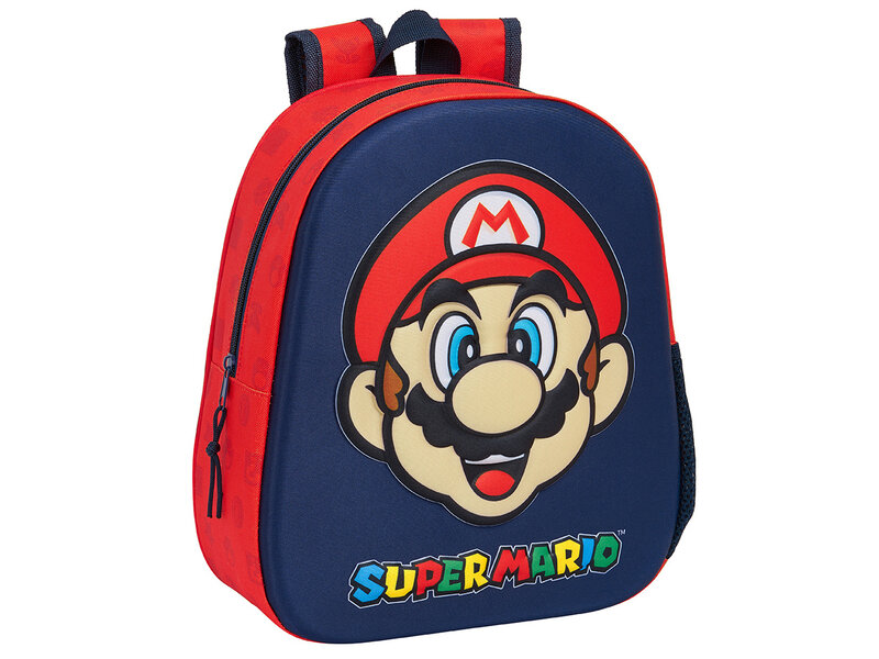 Super Mario Backpack, 3D Happy - 33 x 27 x 10 cm - Polyester