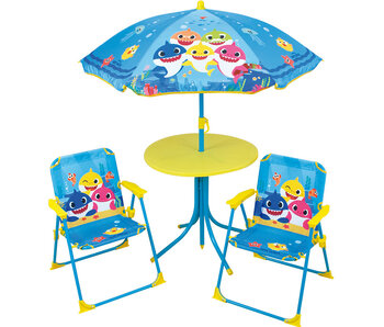 Baby Shark Gartenset Family 4-teilig - 2 Stühle + Tisch + Sonnenschirm