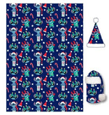 Disney Lilo & Stitch Fleece plaid with hat, Christmas - 100 x 140 cm - Polyester