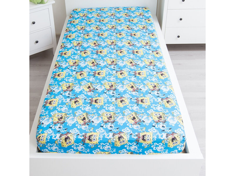 SpongeBob Squarepants Hoeslaken Dance - Eenpersoons - 90 x 200 cm - Katoen