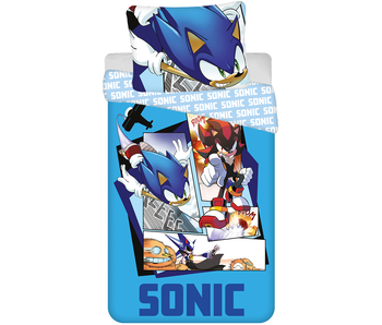 Sonic Bettbezug Cartoon 140 x 200 cm + 70 x 90 cm Baumwolle