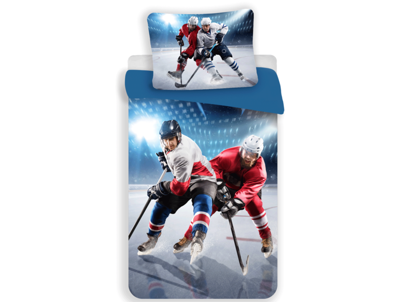 Sweet Home Housse de couette Hockey sur glace - Simple - 140 x 200 cm - Polyester