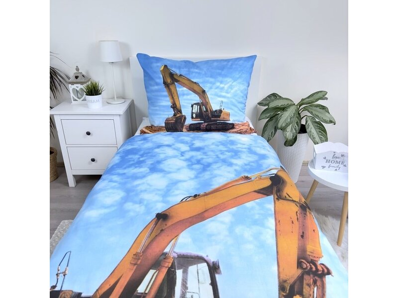 Sweet Home Duvet cover Excavator - Single - 140 x 200 cm - Cotton