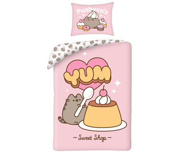 Pusheen Housse de couette Yum 140 x 200 cm + 70 x 90 cm Coton