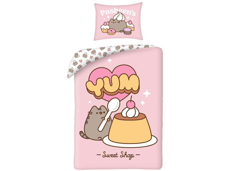 Pusheen Bettbezug, Yum – Einzelbett – 140 x 200 cm – Baumwolle