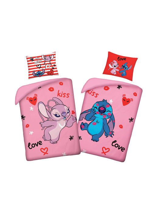 Disney Lilo & Stitch Housse de couette Be Mine 140 x 200 cm + 70 x 90 cm Coton