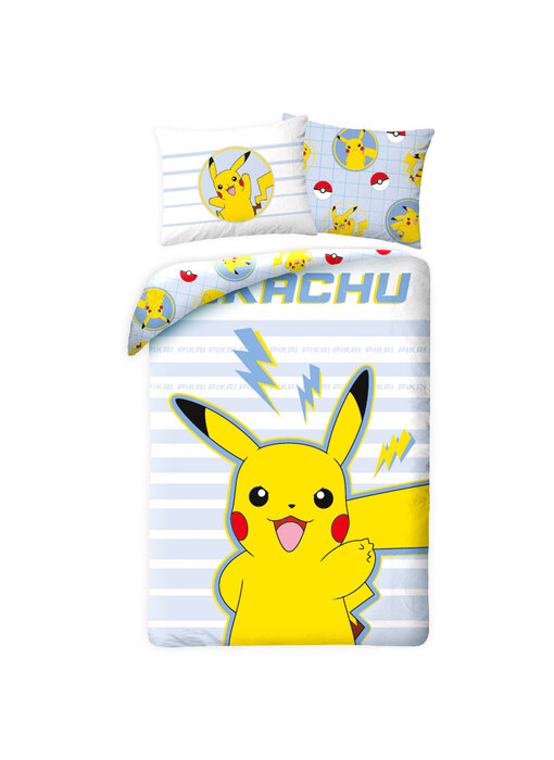 Pokémon Housse de couette Pikai 140 x 200 cm + 70 x 90 cm Coton