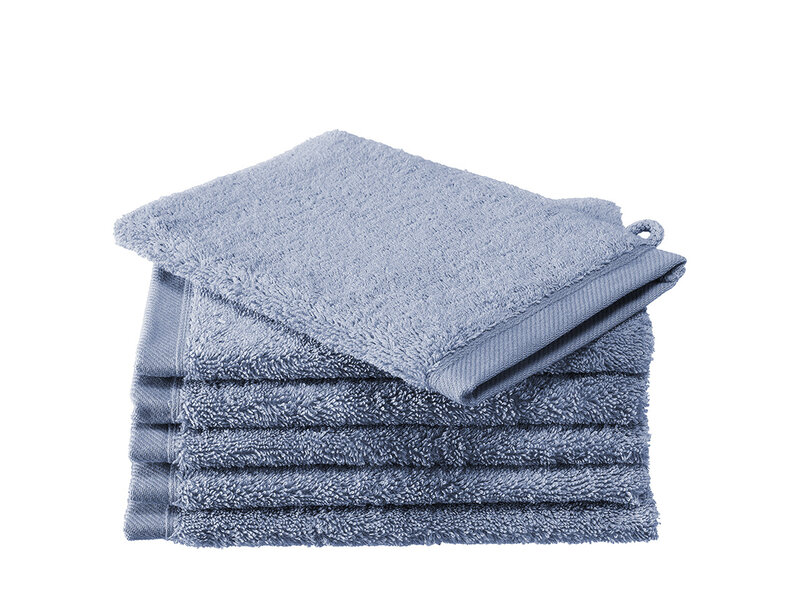 De Witte Lietaer Washcloths Contessa, Stone Blue - 16 x 21 cm - 6 pieces - Cotton