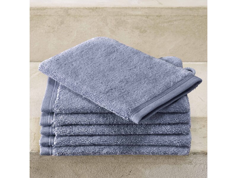 De Witte Lietaer Washandjes Contessa, Stone Blue - 16 x 21 cm - 6 stuks - Katoen