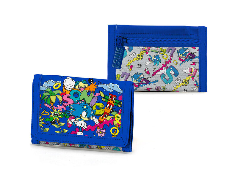 Sonic the Hedgehog Portefeuille, Dessin animé - 13 x 8 cm - Polyester