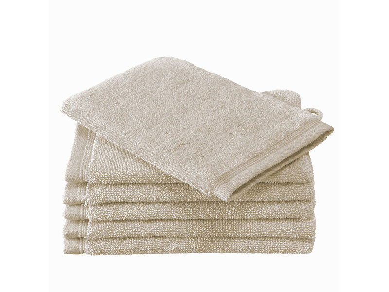 De Witte Lietaer Waschlappen Contessa, Sand – 16 x 21 cm – 6 Stück – Baumwolle