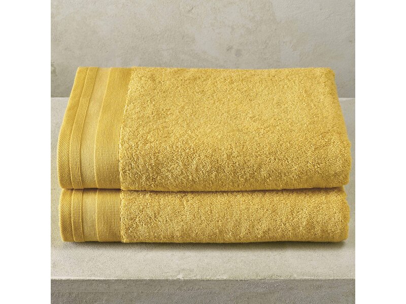 De Witte Lietaer Bath towel Contessa, Ocher - 70 x 140 cm - 2 pieces - Cotton