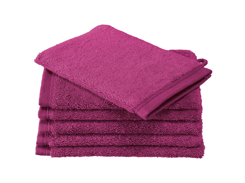 De Witte Lietaer Washandjes Contessa, Magenta - 16 x 21 cm - 6 stuks - Katoen