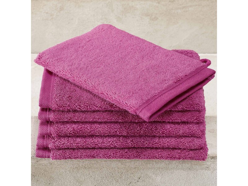 De Witte Lietaer Washandjes Contessa, Magenta - 16 x 21 cm - 6 stuks - Katoen